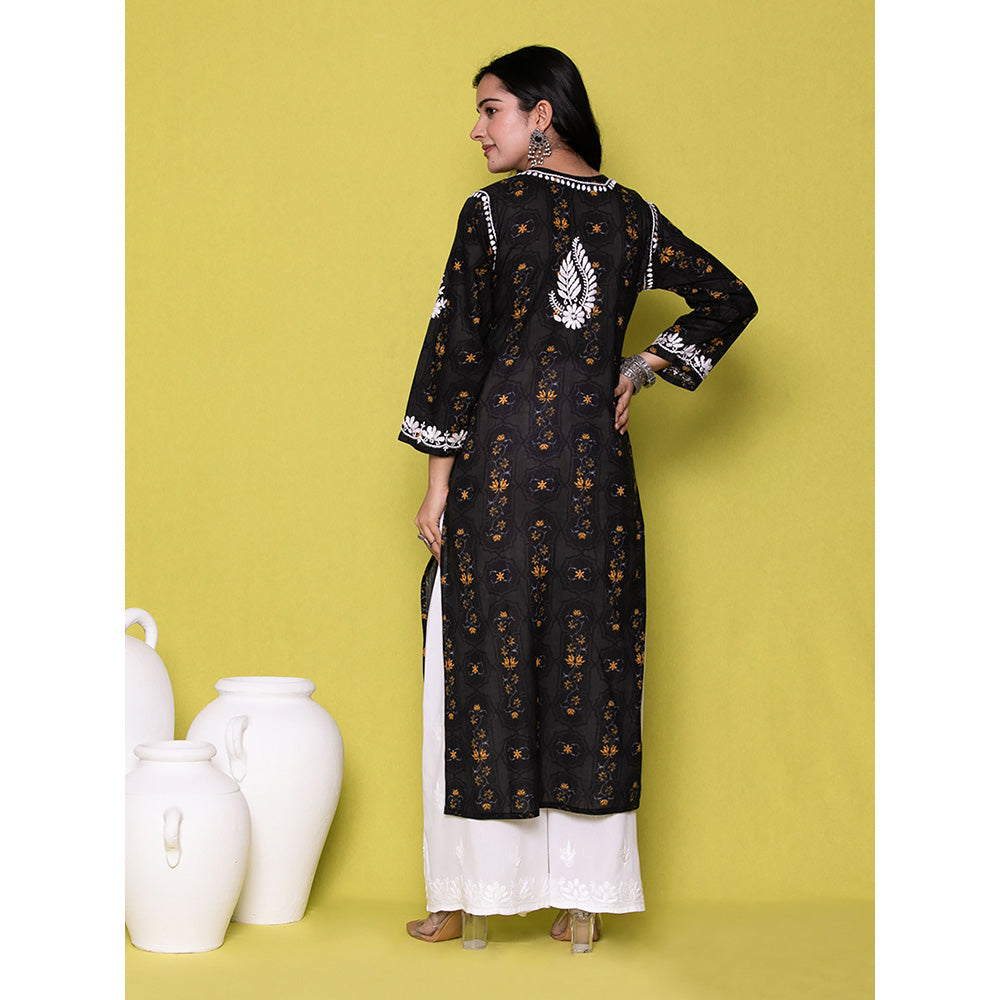 House of Chikankari Riyad Chikankari Mulmul Straight Kurta