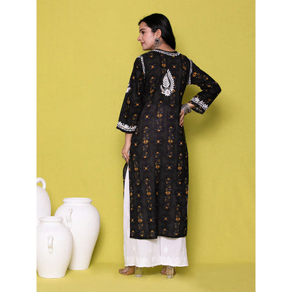 House of Chikankari Riyad Chikankari Mulmul Straight Kurta