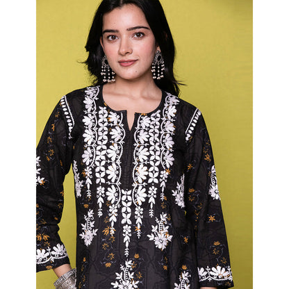 House of Chikankari Riyad Chikankari Mulmul Straight Kurta