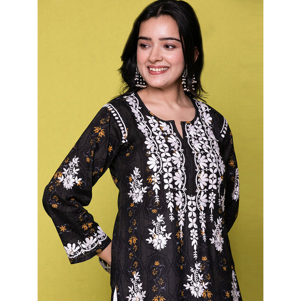 House of Chikankari Riyad Chikankari Mulmul Straight Kurta