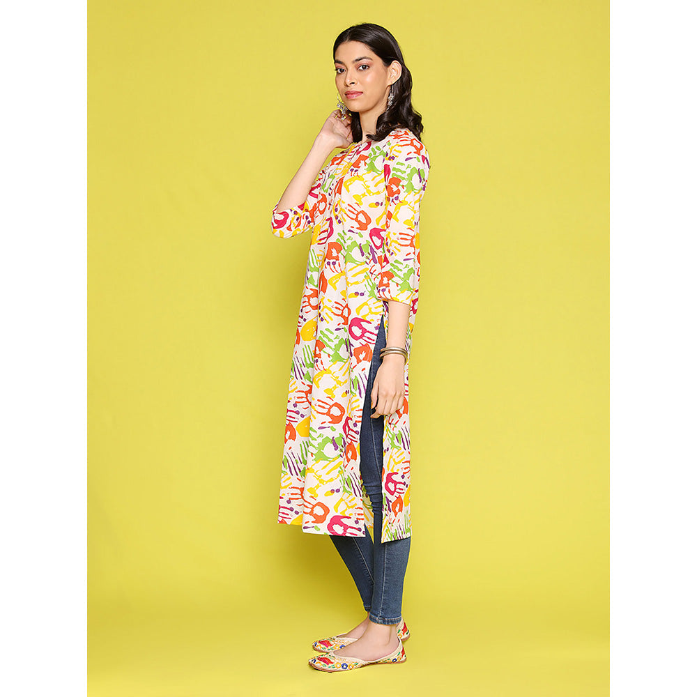 House of Chikankari Rang Barse Cotton Printed Women's Long Kurta