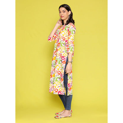 House of Chikankari Rang Barse Cotton Printed Women's Long Kurta