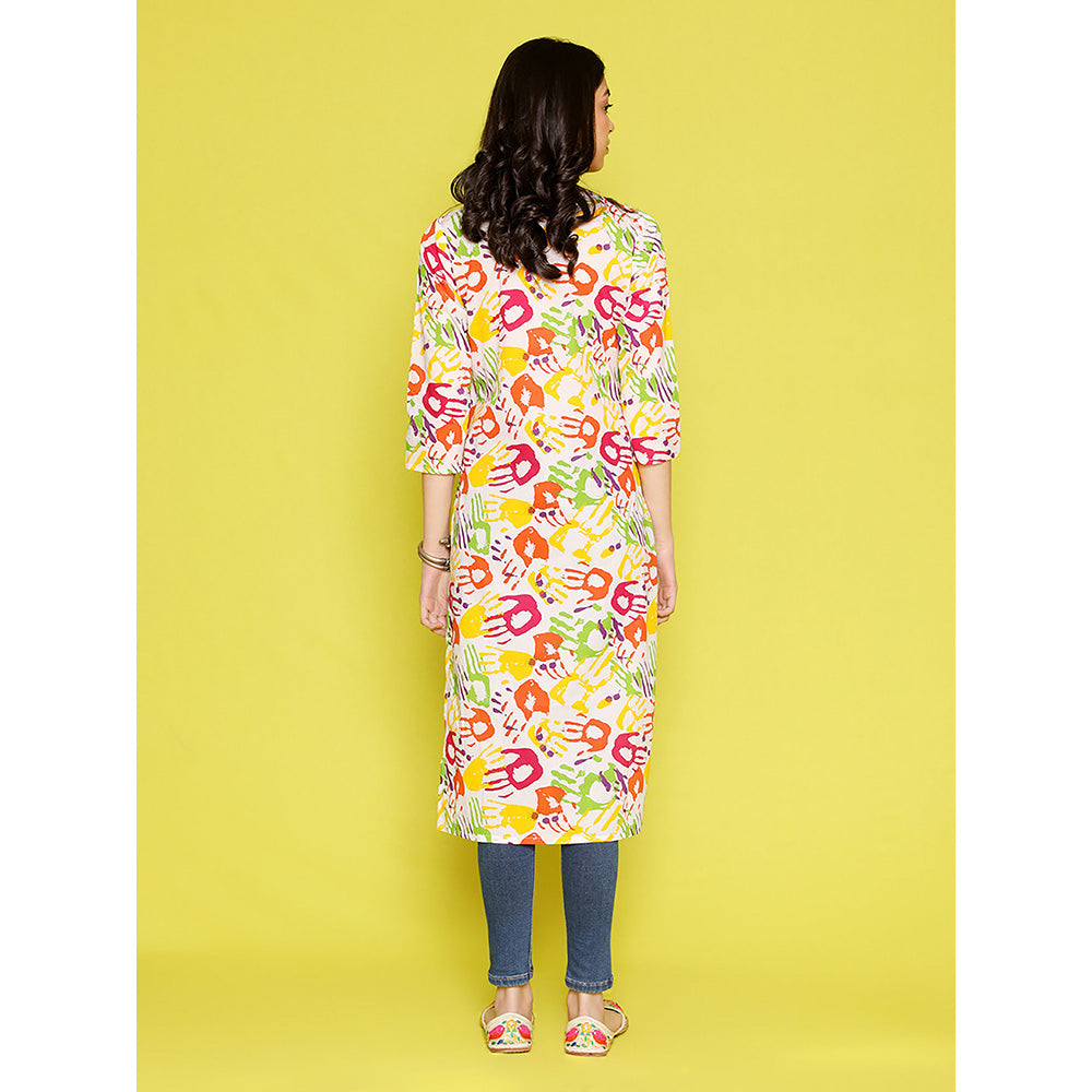 House of Chikankari Rang Barse Cotton Printed Women's Long Kurta