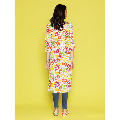 House of Chikankari Rang Barse Cotton Printed Women's Long Kurta
