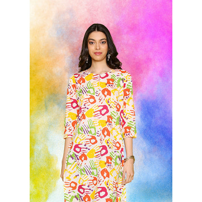 House of Chikankari Rang Barse Cotton Printed Women's Long Kurta