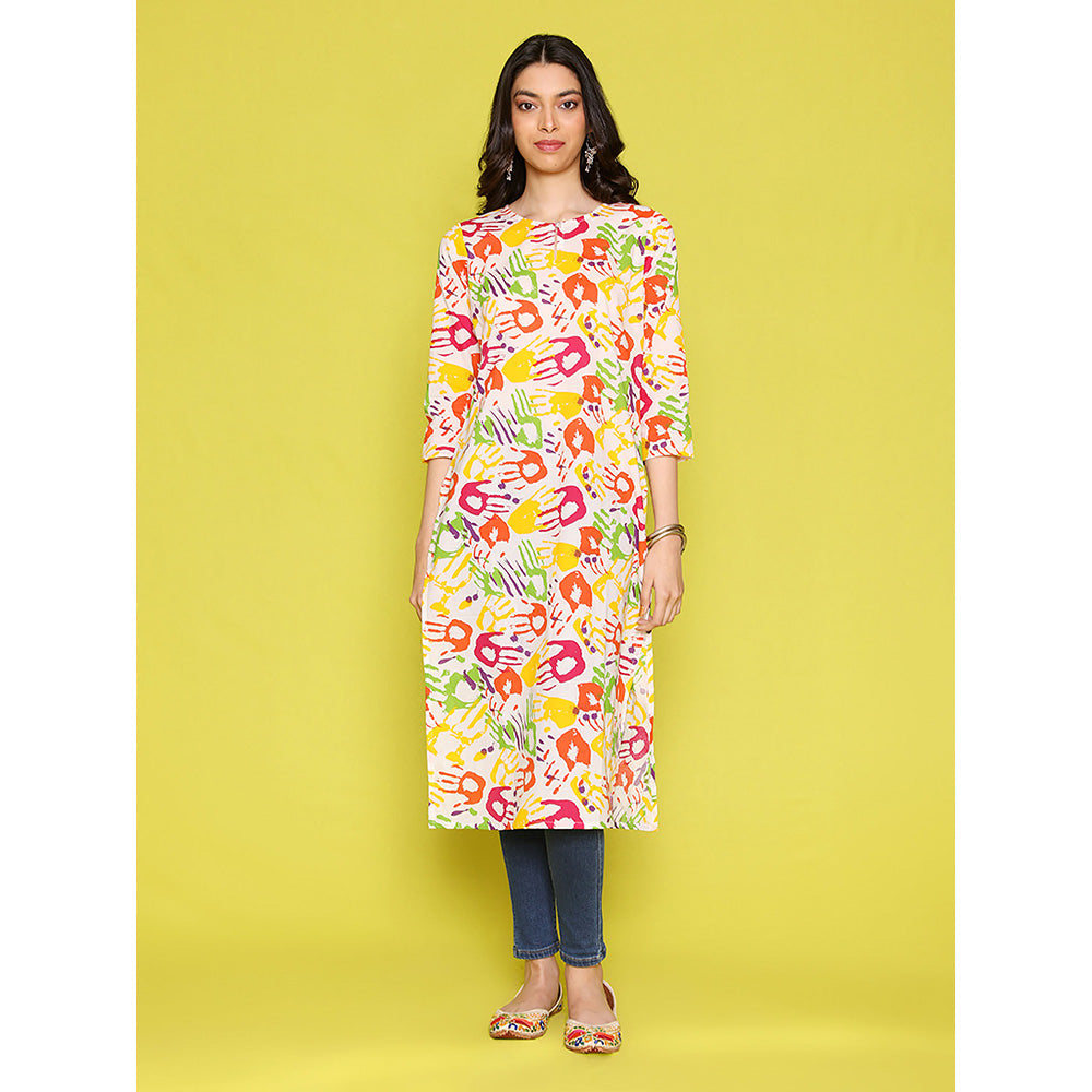 House of Chikankari Rang Barse Cotton Printed Women's Long Kurta