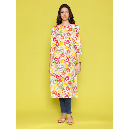 House of Chikankari Rang Barse Cotton Printed Women's Long Kurta