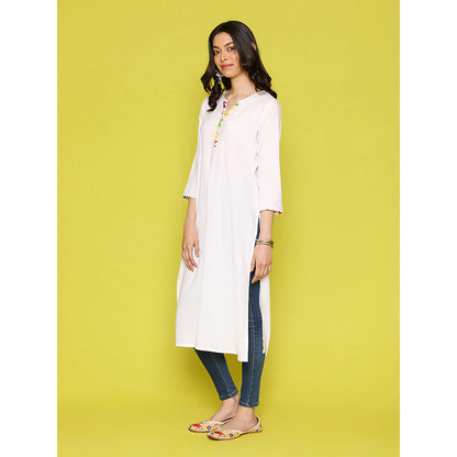 House of Chikankari Rang Barse Rayon Solid Women's Long Kurta