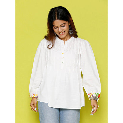 House of Chikankari Rang Barse Cotton Solid Women's Short Kurta