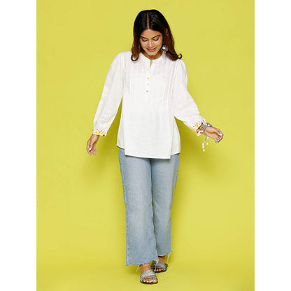 House of Chikankari Rang Barse Cotton Solid Women's Short Kurta