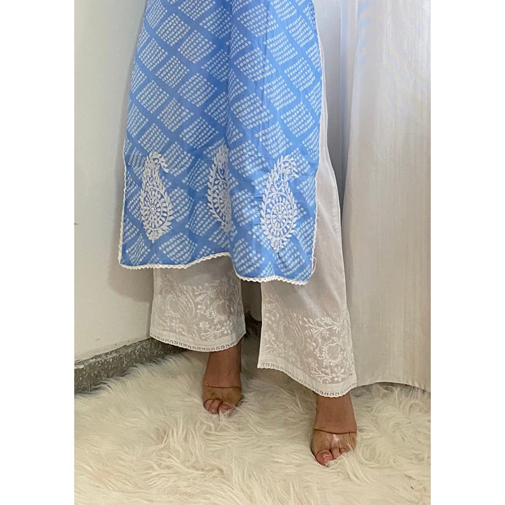 House of Chikankari Alizeh Chikankari Cotton Wide Palazzo
