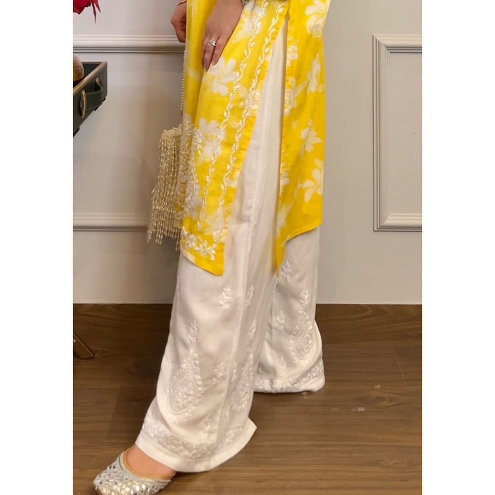 House of Chikankari Tamara Chikankari Cotton Wide Palazzo