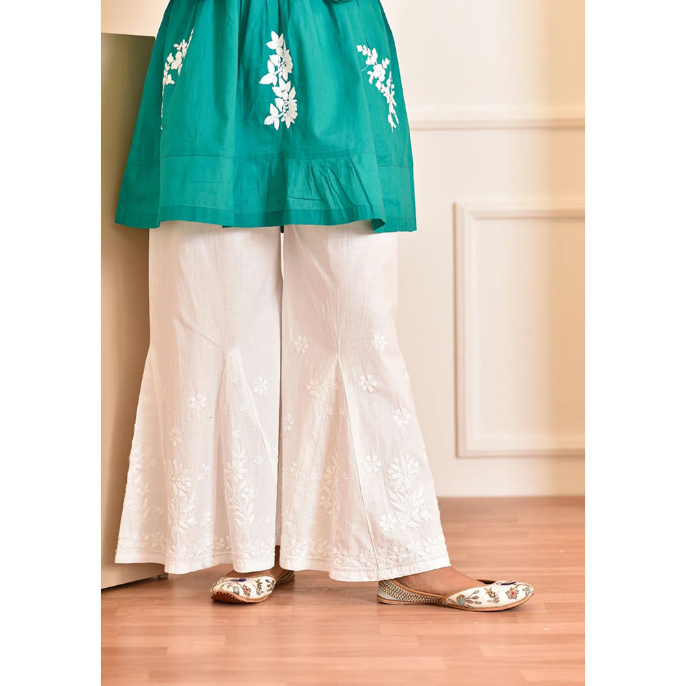 House of Chikankari Fariha Chikankari Cotton Flared Sharara
