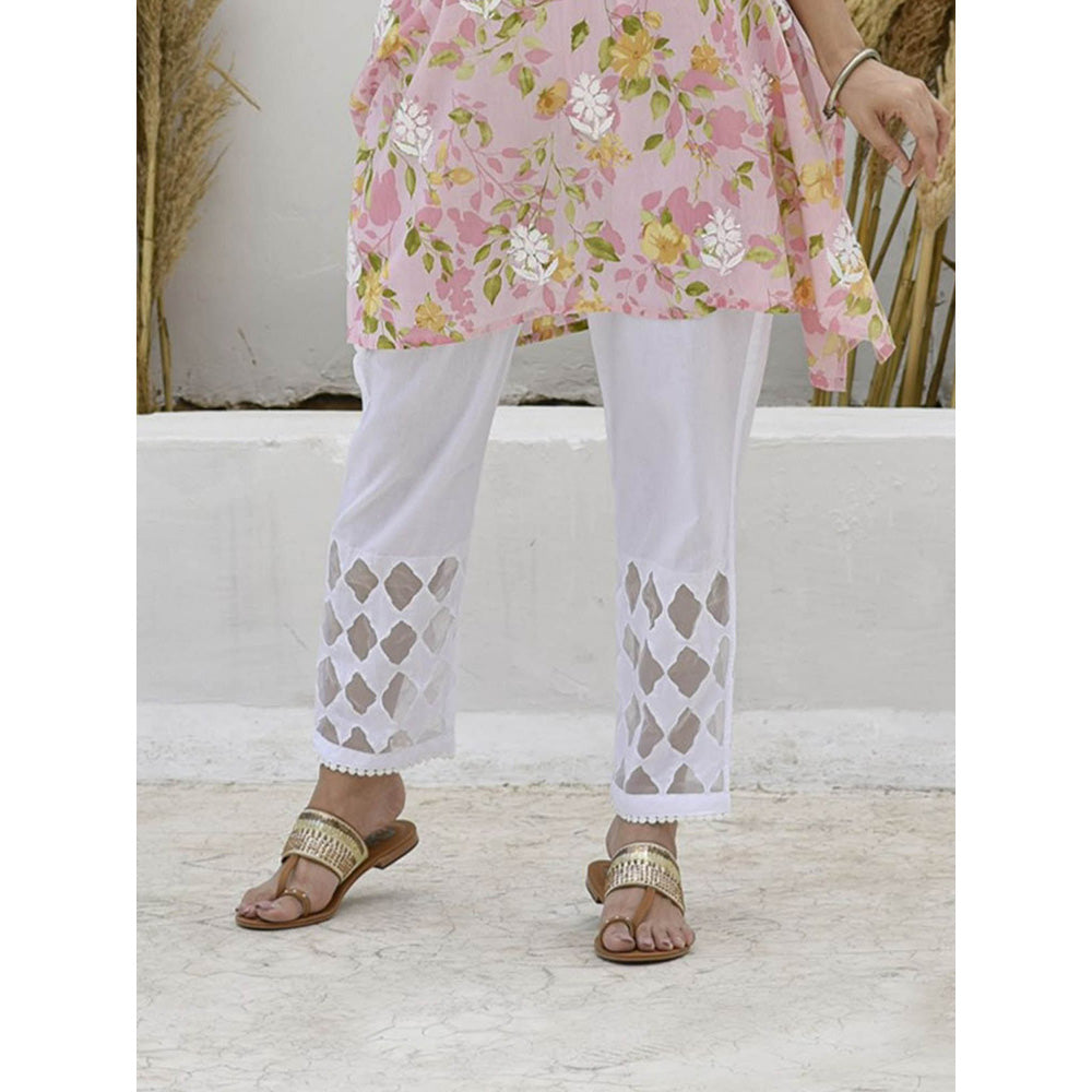 House of Chikankari Zumena Chikankari Cotton Wide Pant