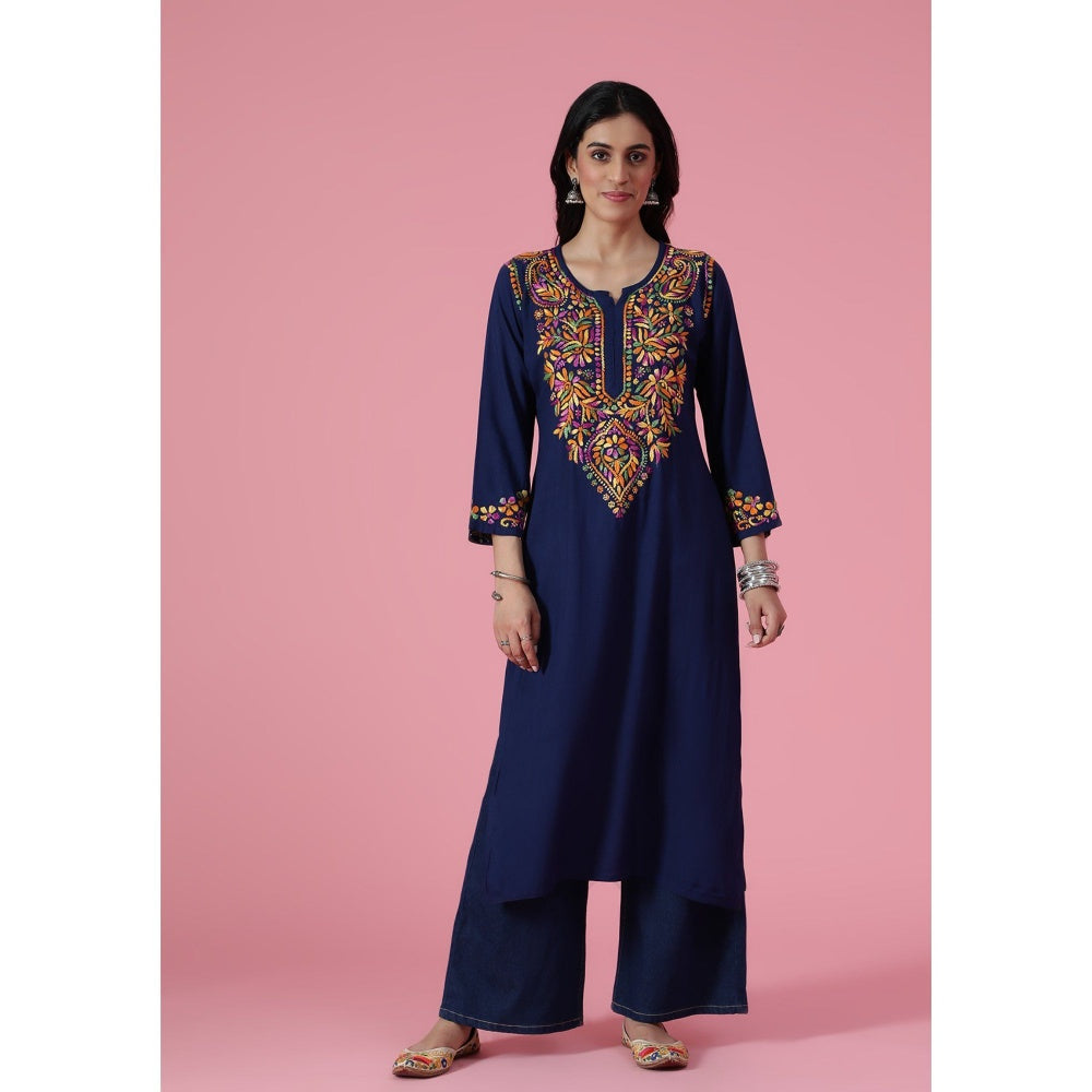 Chikankari Woven Long Kurta