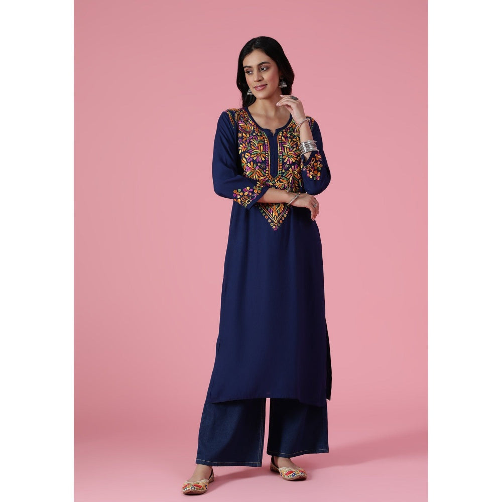 Chikankari Woven Long Kurta