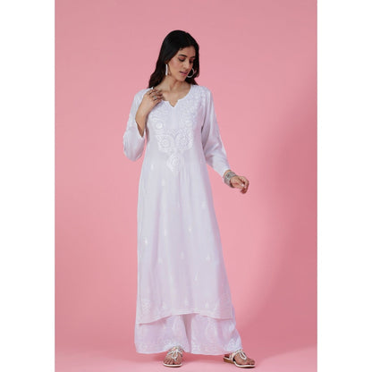 Chikankari Woven Long Kurta