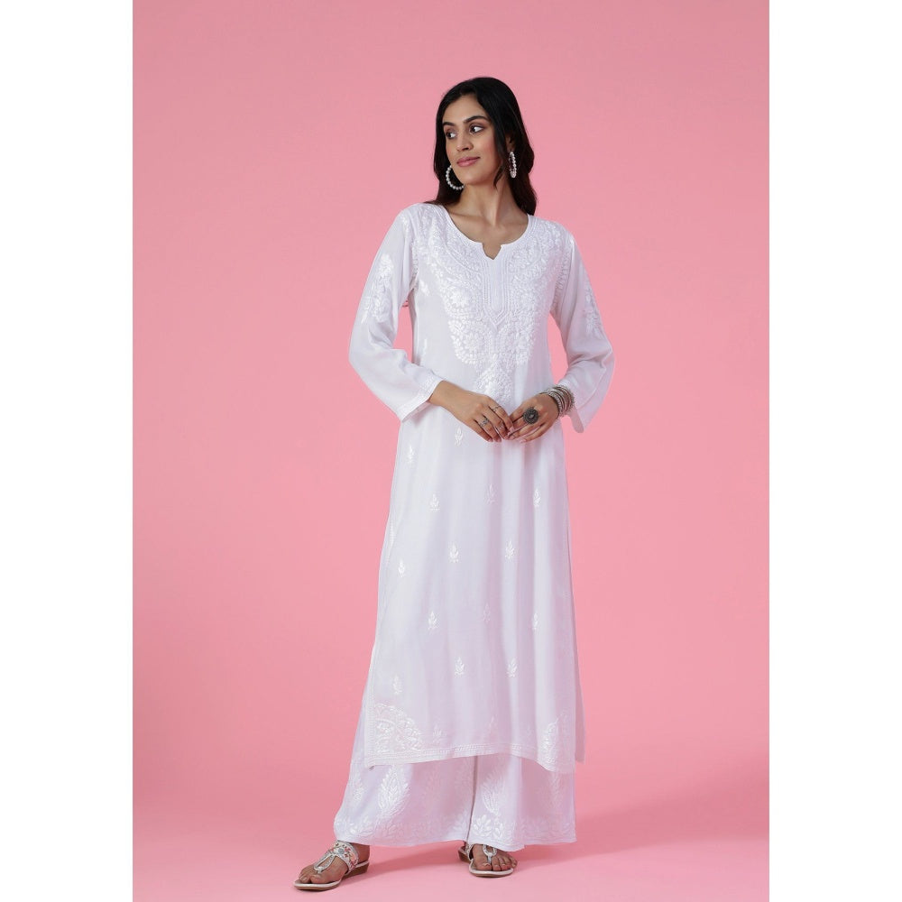 Chikankari Woven Long Kurta