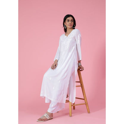 Chikankari Woven Long Kurta