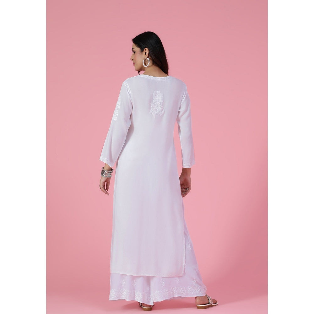 Chikankari Woven Long Kurta