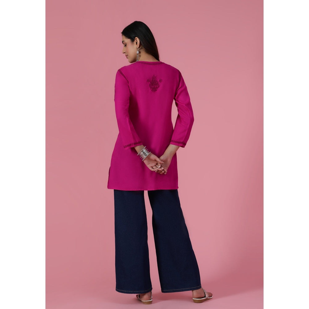 Chikankari Woven Short Kurta