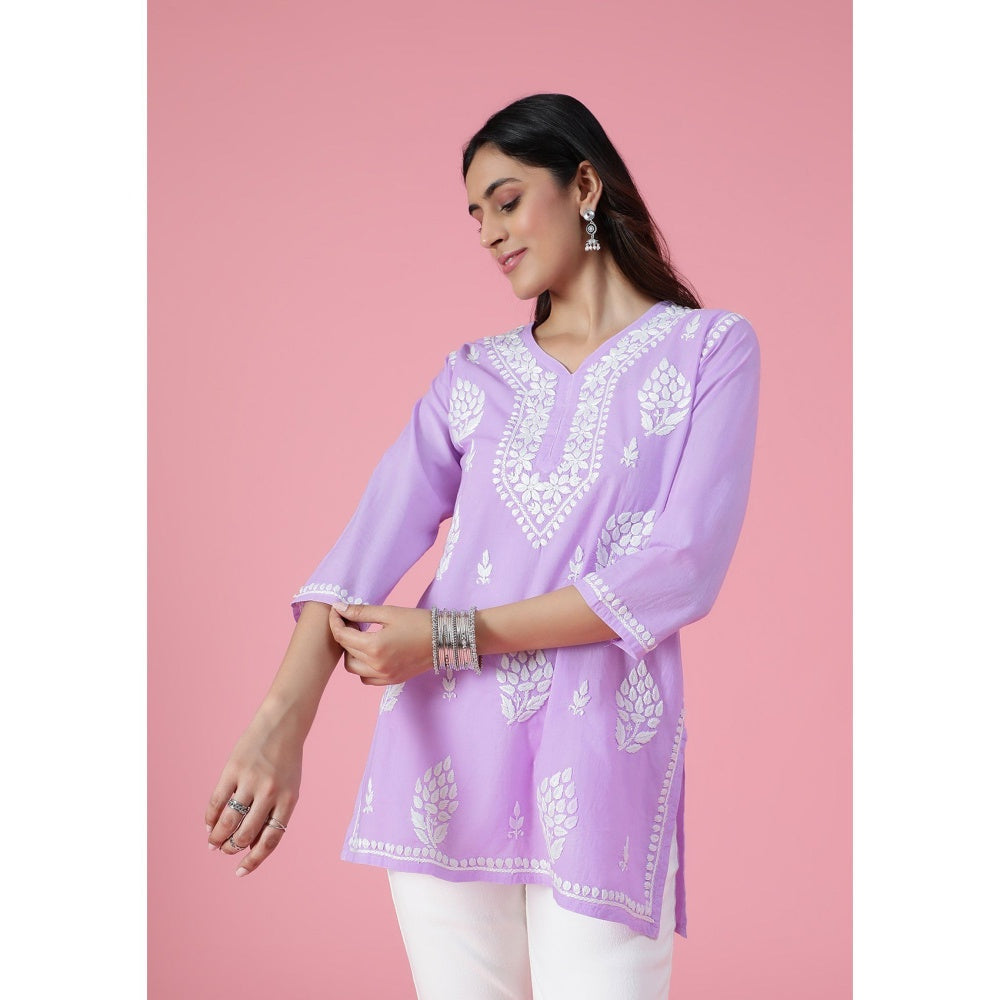 Chikankari Woven Short Kurta