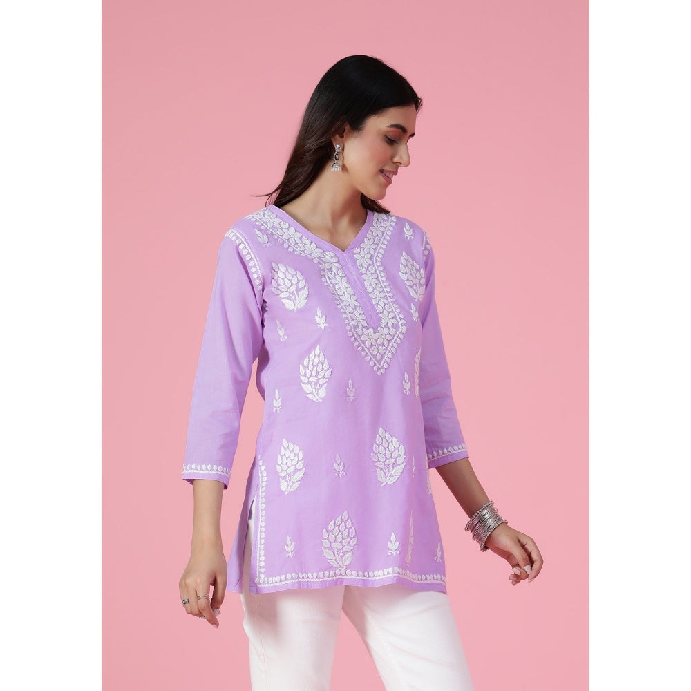 Chikankari Woven Short Kurta