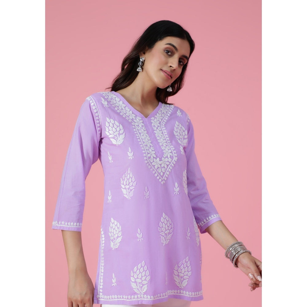 Chikankari Woven Short Kurta