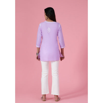 Chikankari Woven Short Kurta