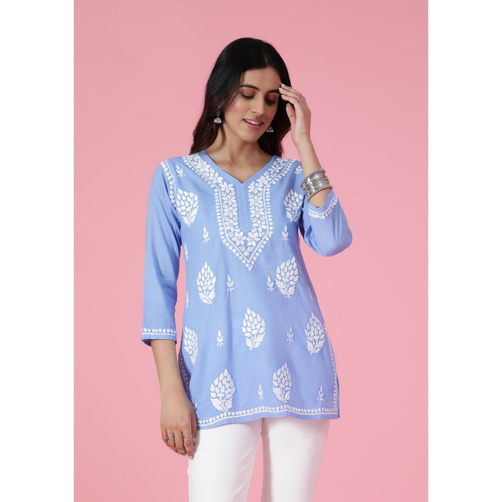 Chikankari Woven Short Kurta