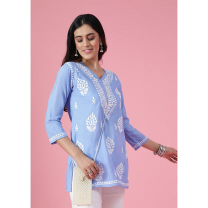 Chikankari Woven Short Kurta