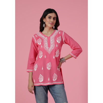 Chikankari Woven Short Kurta