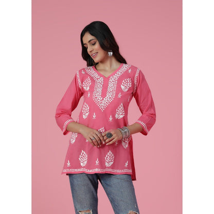Chikankari Woven Short Kurta