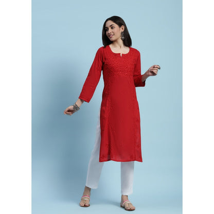 Chikankari Woven Long Kurta