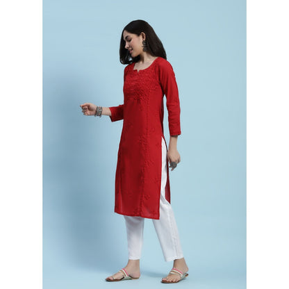 Chikankari Woven Long Kurta