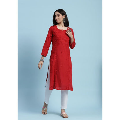 Chikankari Woven Long Kurta