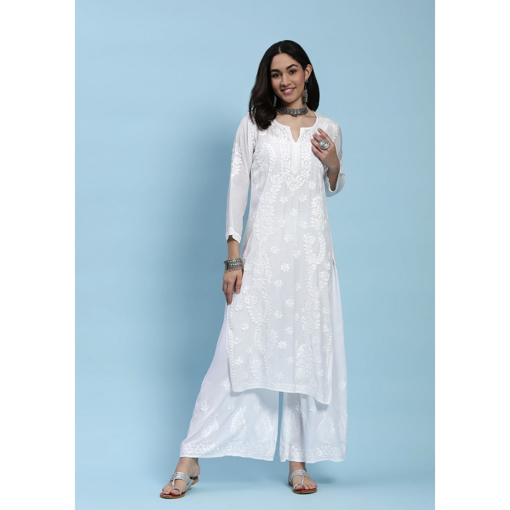 Chikankari Woven Long Kurta
