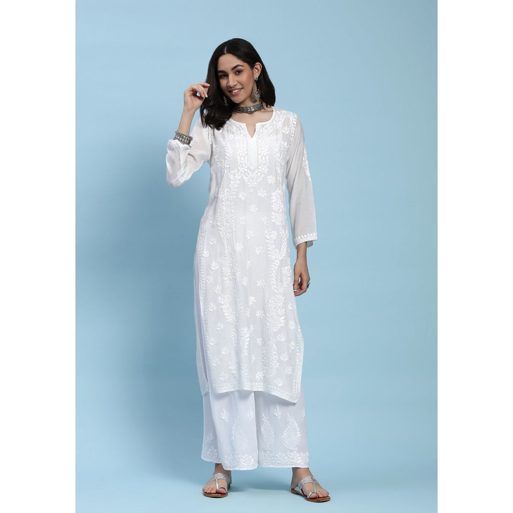 Chikankari Woven Long Kurta