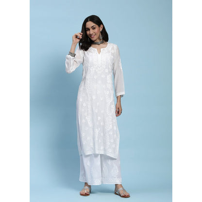 Chikankari Woven Long Kurta