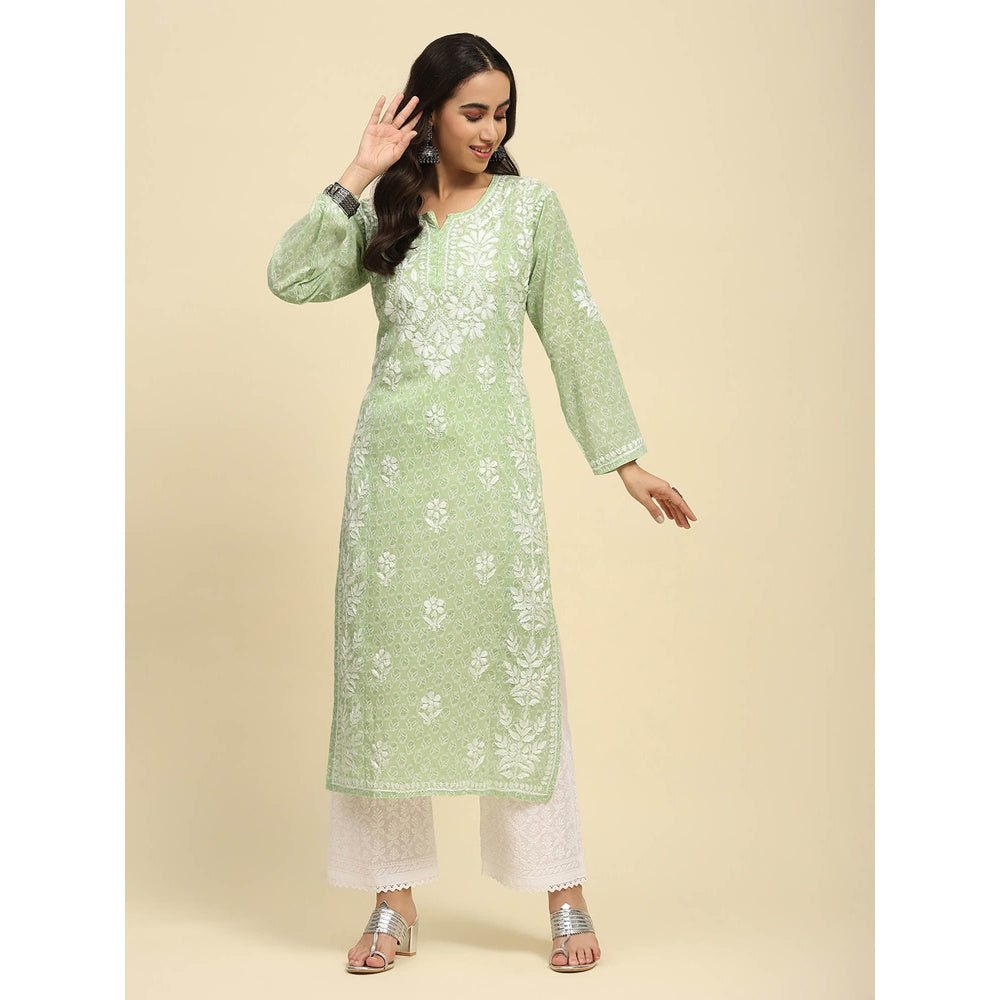 Chikankari Printed Long Kurta