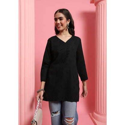 Chikankari Woven Short Kurta