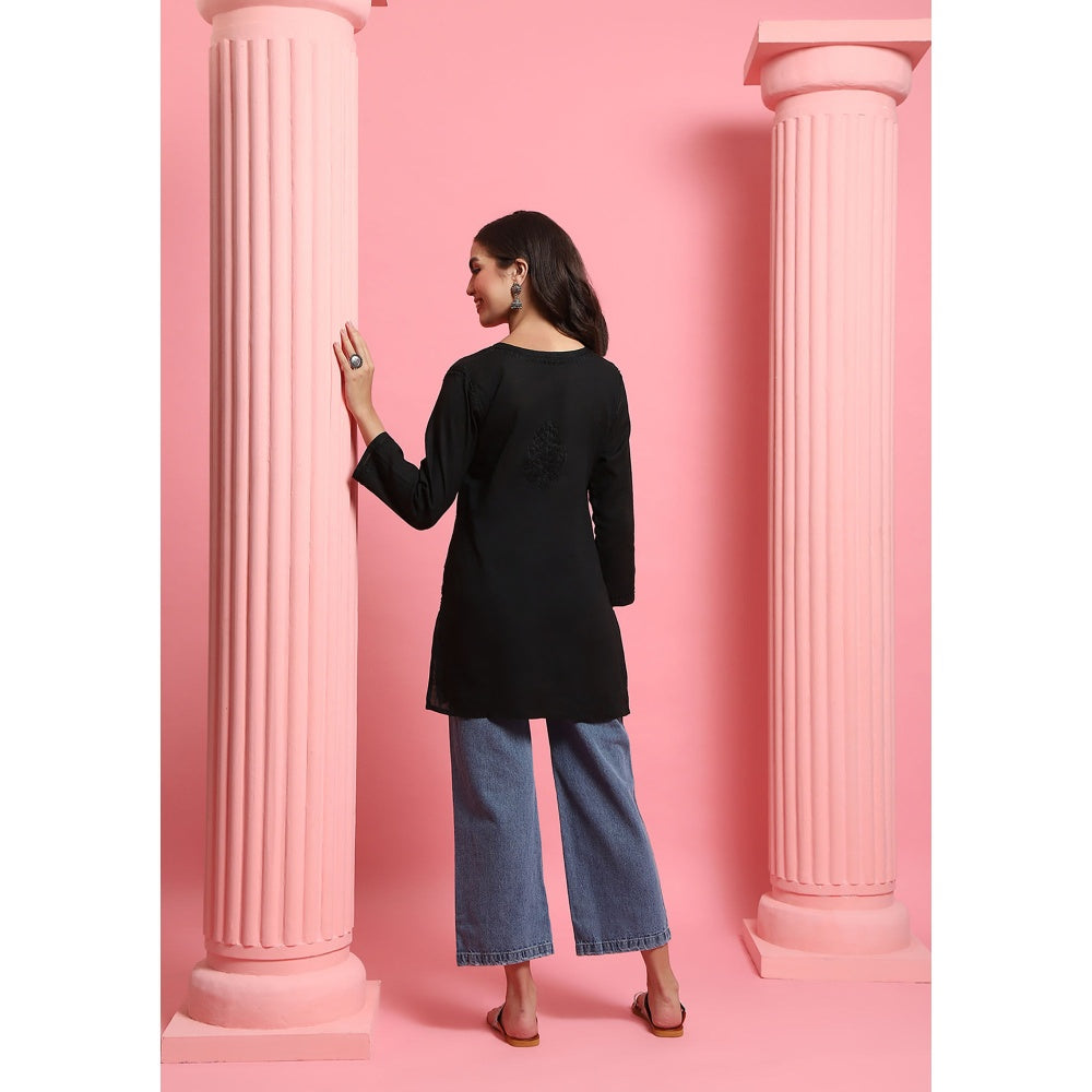 Chikankari Woven Short Kurta