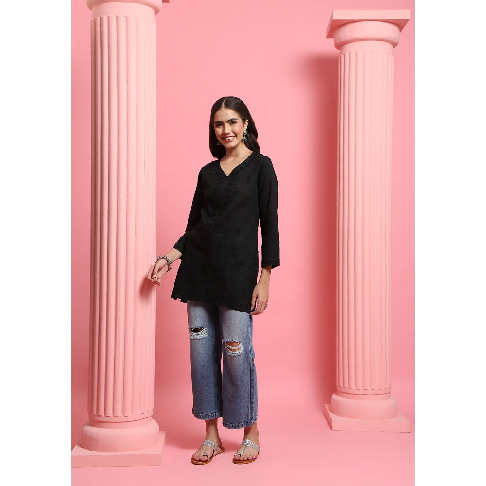 Chikankari Woven Short Kurta