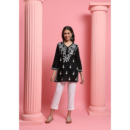 Chikankari Woven Short Kurta