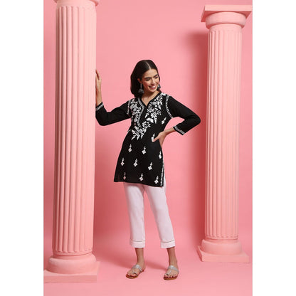 Chikankari Woven Short Kurta