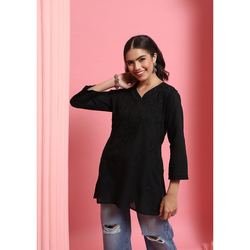Chikankari Woven Short Kurta