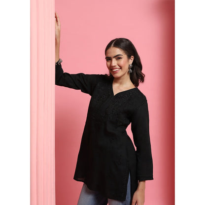 Chikankari Woven Short Kurta