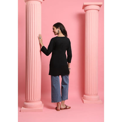Chikankari Woven Short Kurta