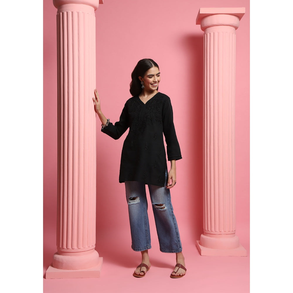 Chikankari Woven Short Kurta