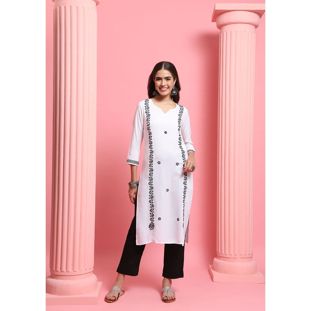 Chikankari Woven Long Kurta